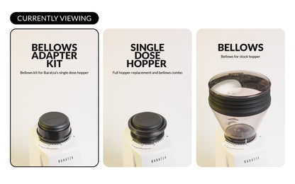 Bellows Adapter Kit For Baratza Single Dose Hoppers For Conical and Flat Burr Grinders