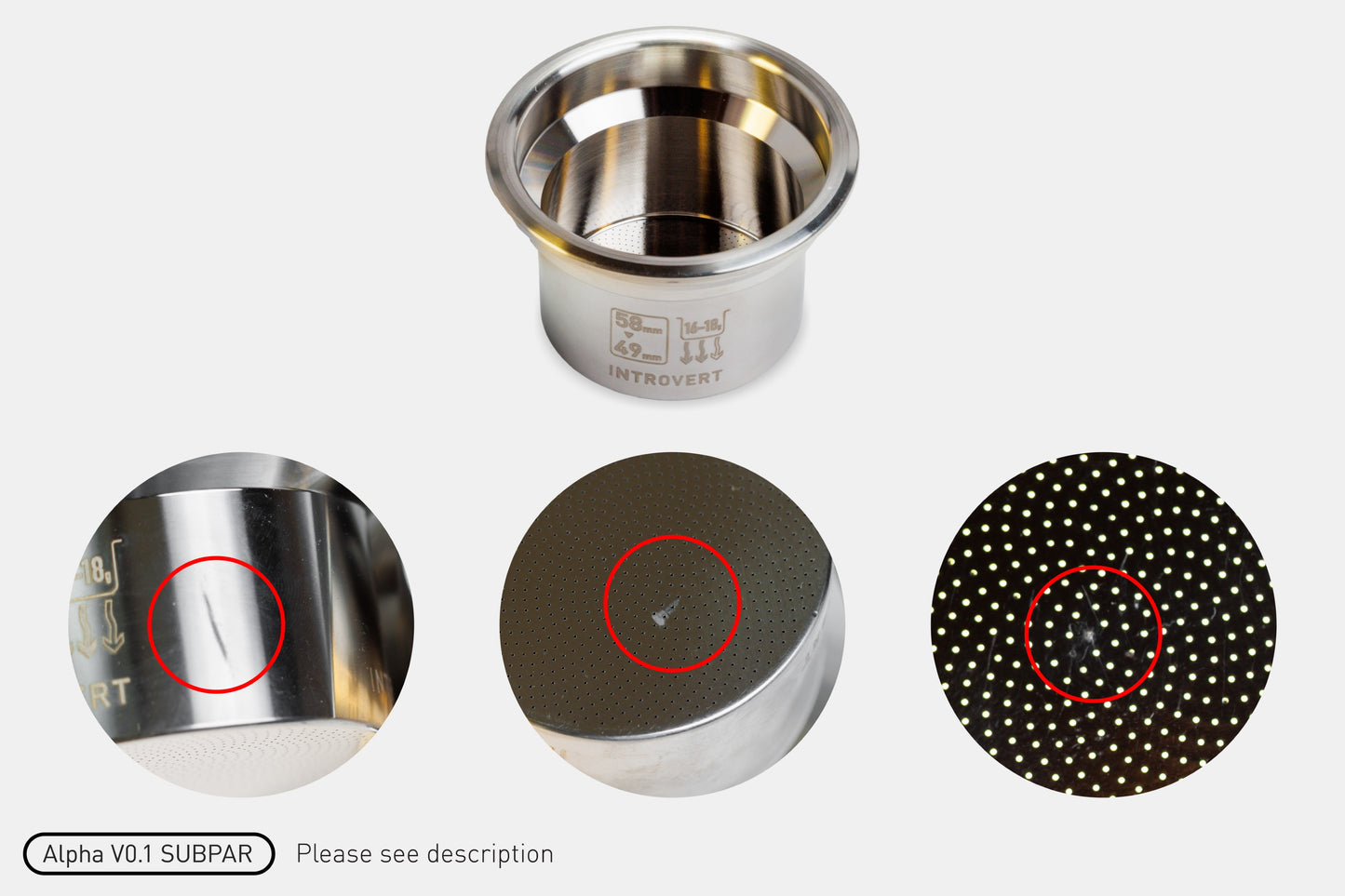 58mm-49mm Stepdown Espresso Basket