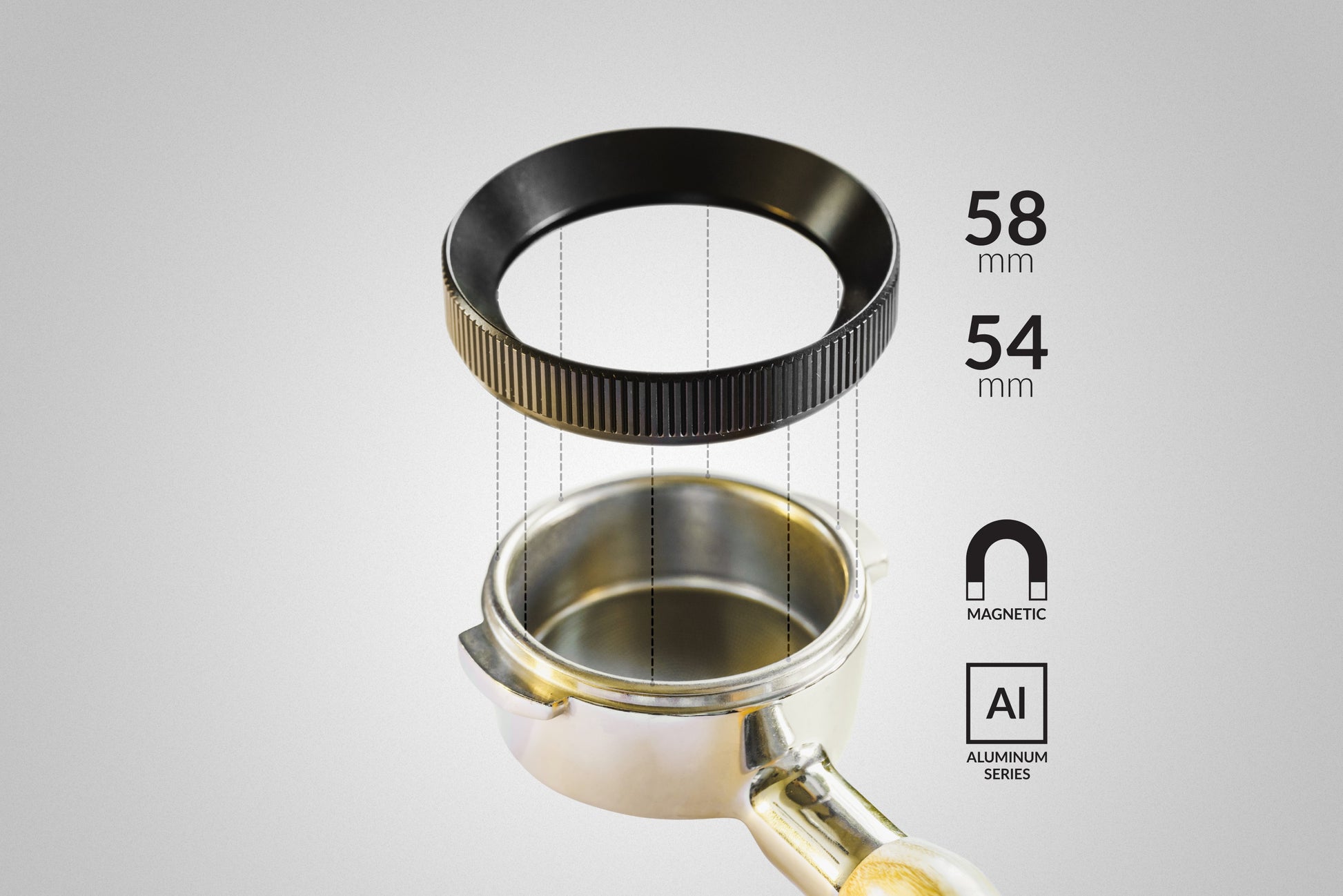 Set di accessori per caffè espresso da 53 mm, con imbuto dosatore Wdt e Set di accessori per caffè espresso da 53 mm, con imbuto dosatore Wdt e